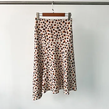 Летняя новая повседневная юбка-русалка с леопардовым принтом, женская юбка
