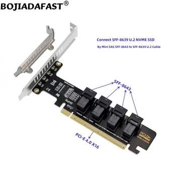 PCI Expess 4.0 PCI-E 3.0 От 16X До 4 разъемов SFF-8643 Адаптер Riser Card Для четырех твердотельных накопителей SFF-8639 U.2 NVME