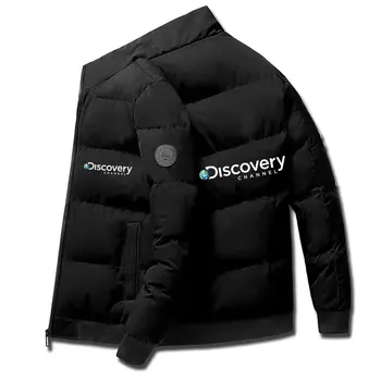 Discovery Channel - Куртки, пальто, Осень-зима, Повседневные пальто на молнии, куртка-бомбер с шарфовым воротником, Модная мужская верхняя одежда Slim Fit