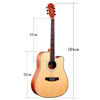 прямая продажа с фабрики 41-дюймовая 6-струнная еловая фолк-поп-акустическая гитара