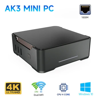 AK3V Мини ПК Windows 10 4-Ядерный Intel Celeron J3455 8 ГБ 128 ГБ SSD 1000 М LAN 2,4/5G WiFi Bluetooth 4,2 Мини Настольный Компьютер VGA