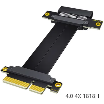 Соединительный кабель PCIE X4 с двойным углом наклона 90 PCIe 4.0 x4-x4 Gen4.0 Удлинительный кабель PCI Express 4X 4.0 GPU Card Ленточный адаптер 4X-1890H