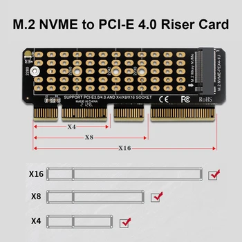 Nku PCI-E Extender M.2 SSD NVME для PCIe 4,0x4/X8/X16 Поддержка Riser Card M Key 32 Гбит/с Синхронизация данных для настольных Компьютерных Аксессуаров