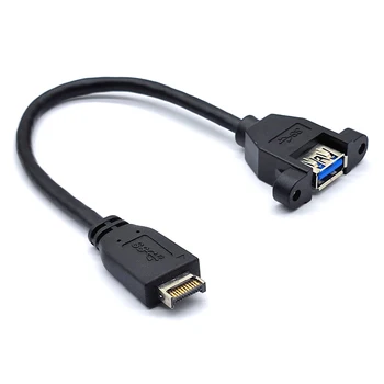 Удлинительный кабель USB 3.2 Gen2 с винтовым креплением на передней панели, 10 Гбит/с, 20Pin TYPE-E для подключения к USB3.1 TYPE-A с гнездовым/штекерным разъемом, адаптер-удлинитель