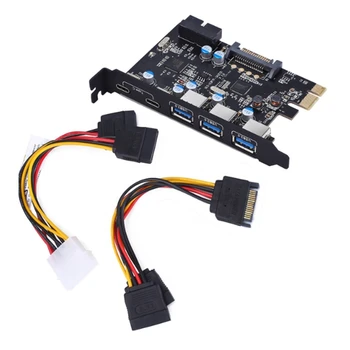 1 Комплект PCIE на 5 портов USB3.0 конвертер USB3.0 PCI-E карта расширения CD драйвер Внутренний USB 3.0