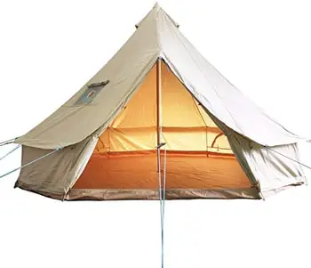 Палатка из 100% хлопка, водонепроницаемые большие палатки для семейного кемпинга, 4 сезона, водонепроницаемая палатка-колокольчик на открытом воздухе, глампинг\u2026