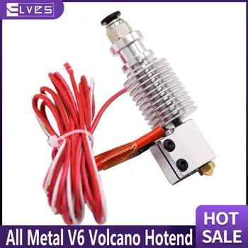 3D-принтер ELVES Цельнометаллический V6 Volcano Hotend J-head Hotend 12 В/24 В V6 Volcano 1,75/0,4 мм СОПЛО Для E3D HOTEND
