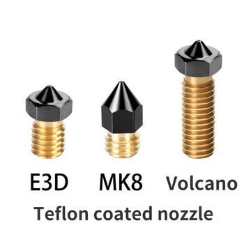 сопло вулкана 2шт 0,4 мм MK8 V6 Сопло с покрытием из PTFE для печати PETG