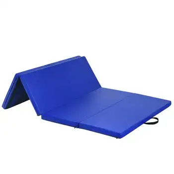 Футов x 4 фута, Складной гимнастический коврик для акробатики, Толстый коврик для упражнений в тренажерном зале, темно-синий