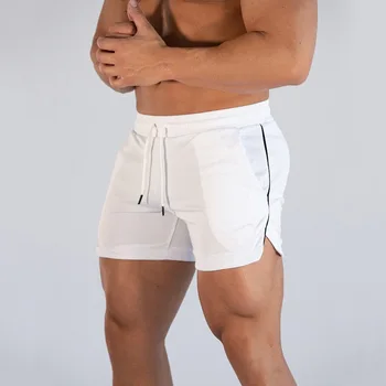 Летние новые однотонные мужские сетчатые шорты с гладкой пластиной, быстросохнущие Шорты для фитнеса, Бега, спорта, отдыха, Баскетбола, тренировочные шорты