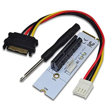 6X NGFF M.2 Для PCI-E 4X Riser Card M2 Ключ M Для адаптера Pcie X4 Со светодиодным Индикатором напряжения Для Майнинга ETH Bitcoin Miner