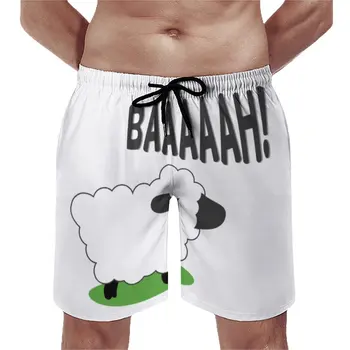 Пляжные шорты Eid Mubarak Ретро Плавки Sheep Baaaah Мужские быстросохнущие горячие пляжные короткие штаны большого размера