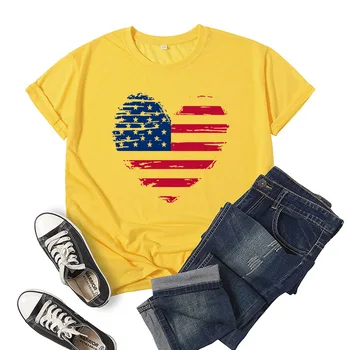 Летняя Женская Хлопковая Свободная футболка с круглым вырезом и коротким рукавом, Одежда больших Размеров, Повседневная Женская одежда Y2K Love Personality