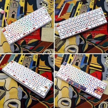 136 мультяшных колпачков для ключей XDA с подкладкой из ПБТ-красителя для механической клавиатуры Прямая поставка